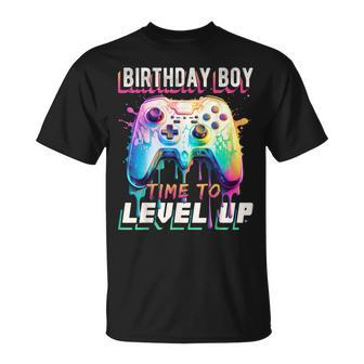 Birthday Boy Time To Level Up Video Game Birthday Party Boys T-Shirt - Monsterry CA