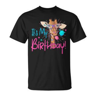 It Is My Birthday Good Time Giraffe Party Animal Colorful T-Shirt - Monsterry UK