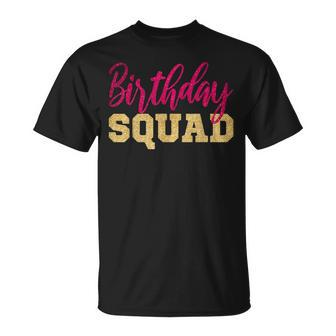 Birthday Squad Gold Pink Party Girl T-Shirt - Monsterry CA