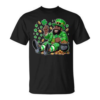 Black African American Leprechaun Saint Patrick's Day T-Shirt - Monsterry