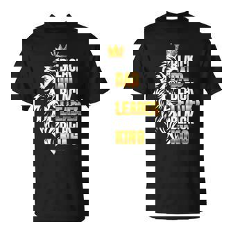 Black African Lion Father Day Dad Leader Black King T-Shirt | Mazezy
