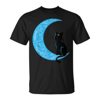 Black Cat Crescent Moon Sailor Mum T-Shirt - Monsterry DE
