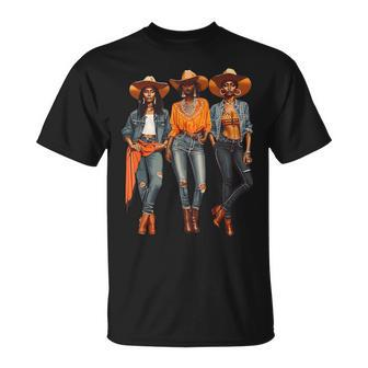 Black Cowgirl Western Rodeo Melanin Black History Texas T-Shirt | Mazezy