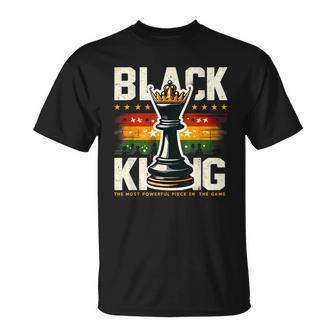 Black King Black King Chess Powerful Piece Black History T-Shirt - Monsterry