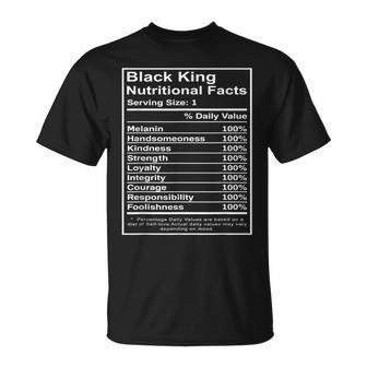 Black King Nutritional Facts African Black History Month T-Shirt - Monsterry CA