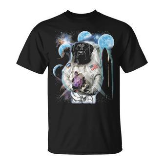 Black Labrador Dog Astronaut Space Shuttle Moon T-Shirt | Mazezy