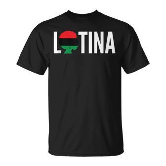 Black Latina Afro Pride Pan African Flag Melanin Love Pride T-Shirt - Monsterry