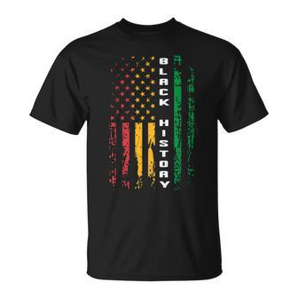 Black History African American Flag Africa Black Pride T-Shirt - Seseable