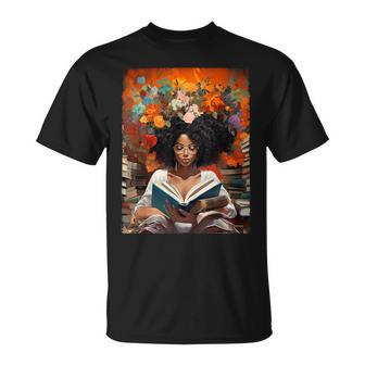 Black History Educated Reading Book Melanin Queen Afro Women T-Shirt - Thegiftio UK