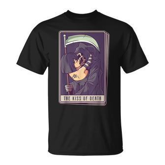 Blackcraft Vintage Death The Grim Reaper Kiss Tarot Card T-Shirt - Monsterry AU