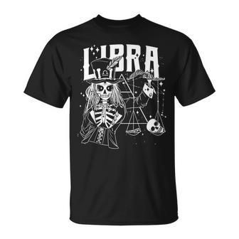 Blackcraft Zodiac Sign Libra Skull Love Witch Constellation T-Shirt - Monsterry