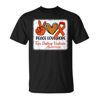 Bleached Peace Love Hope N Dating Violence Awareness T-Shirt - Monsterry AU