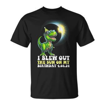 I Blew Out The Sun On Birthday Dinosaur 2024 Solar Eclipse T-Shirt | Mazezy