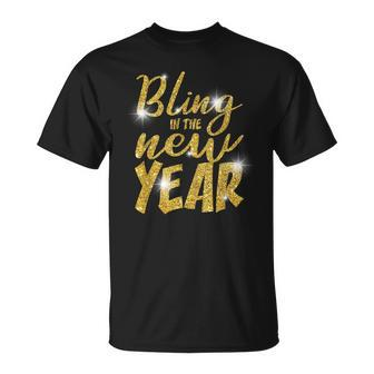 Bling In The New Year Party Firework New Year T-Shirt - Seseable