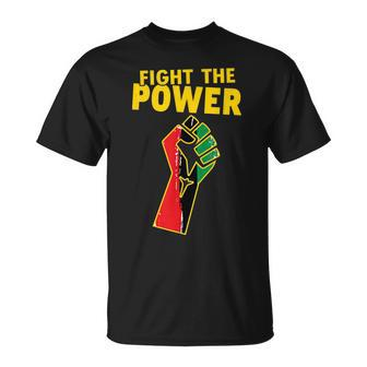 Blm Fight Power Fist Racial Social Justice Pan African Flag T-Shirt - Monsterry