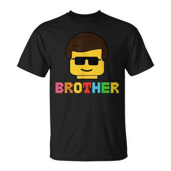 Block Brick Building Brother Master Builder Matching Family T-Shirt - Seseable