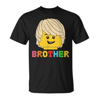 Block Brick Building Brother Master Builder Matching Family T-Shirt - Monsterry DE