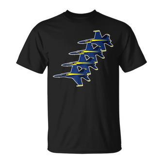 Blue Angels Navy Wedge Formation Navy T-Shirt - Monsterry DE