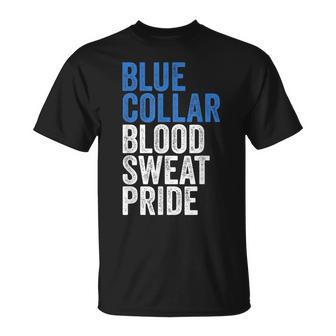 Blue Collar Blood Sweat Pride Craftsman Blue Collar Pride T-Shirt - Monsterry DE