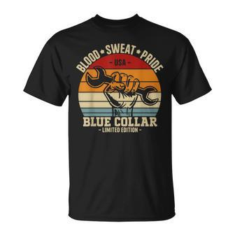 Blue Collar Limited Edition Blood Sweat & Pride Blue Collar T-Shirt - Monsterry DE