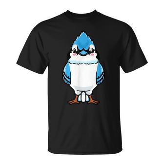 Blue Jay Bird Cyanocitta Cristata Emoticon T-Shirt - Monsterry