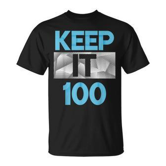 Blue Keep It 100 Blue Color Graphic T-Shirt - Monsterry