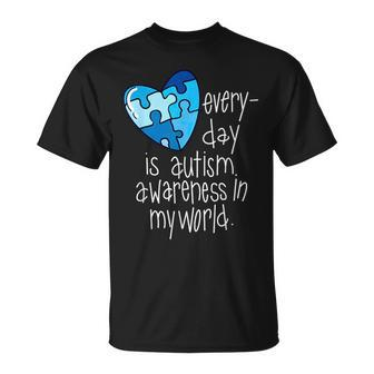 Blue Puzzle Heart T-Shirt - Seseable