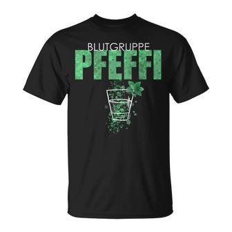 Blutgruppe Pfeffi Peppermint Liqueur T-Shirt - Seseable