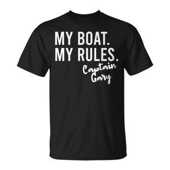 My Boat My Rules Captain Gary Personalized Boating Name T-Shirt - Seseable
