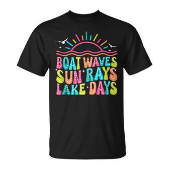 Boat Waves Sun Rays Lake Days Lake Life Summer Lake T-Shirt - Monsterry UK