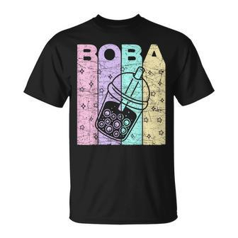 Boba Tea Pastel Bubble Tea Lover Retro T-Shirt - Seseable