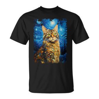 Bobcat Starry Night Painting Mom Dad T-Shirt - Monsterry CA