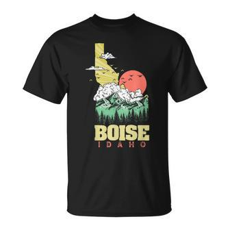 Boise Idaho Outdoors Nature & Mountains Vintage State Pride T-Shirt - Monsterry UK