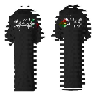 Bolivia Italy Flag Italian Bolivian Heartbeat T-Shirt | Mazezy
