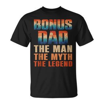 Bonus Papa Der Mann Der Mythos Die Legende Männer Sonnenuntergang Stepdad T-Shirt - Geschenkecke