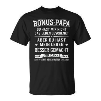 Bonus Papa Men’S Stepfather Leben Besser Gemacht German Text T-Shirt - Seseable