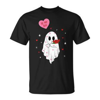 Be My Boo Valentine Ghost With Balloon Happy V Day Couple T-Shirt - Monsterry DE