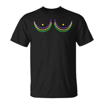Boob Mardi Gras 2024 Beads Boobs Outline T-Shirt - Seseable