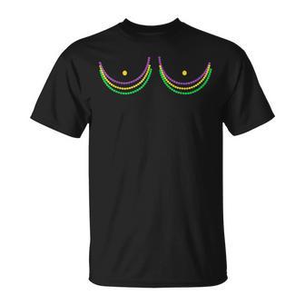 Boob Mardi Gras Beads Boobs Outline T-Shirt - Monsterry AU