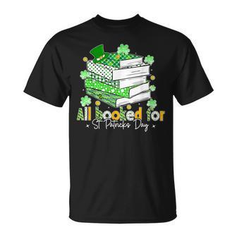 All Booked For St Patrick's Day Bookish Leprechaun Bookworm T-Shirt - Thegiftio