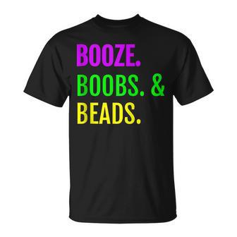 Booze Boobs Beads Mardi Gras New Orleans T-Shirt - Monsterry CA