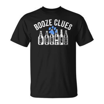 Booze Clues Drinking Vintage Adult Humor T-Shirt - Monsterry CA