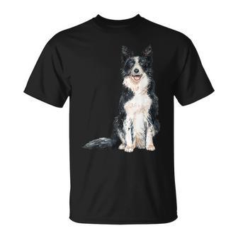 Border Collie De Acuarela Camiseta unisex - Regaloses