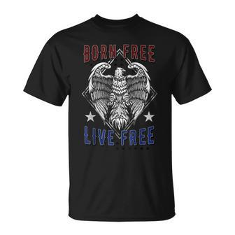 Born Free Live Free Eagle Wingspan Stamp T-Shirt - Monsterry DE
