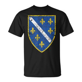 Bosnia Crest Grunge Flag Bosnia  T-Shirt - Seseable