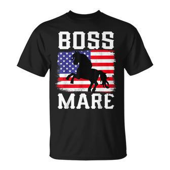 Boss Mare American Usa Horse Lover Riding Rider Equestrian T-Shirt - Monsterry UK