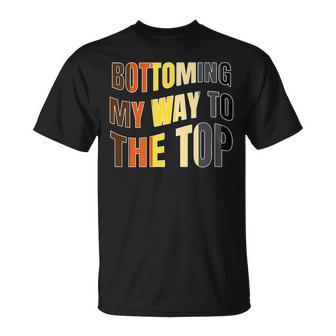 Bottoming My Way To Top Gay Bear Rainbow Flag Cruising T-Shirt - Monsterry