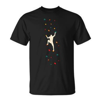 Bouldering Climber Free Climbing Small Rock Formation T-Shirt | Mazezy