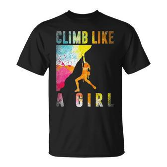 Bouldering Rock Climber Women Girls Kids Rock Climbing T-Shirt | Mazezy