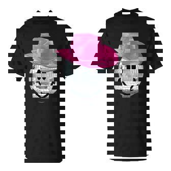 Boule À Facettes Avec Chapeau De Cowboy Rose T-Shirt - Cadeauxyz